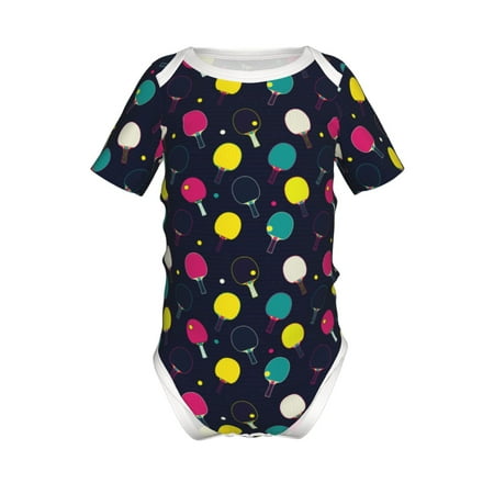 

Yiaed Colorful Ping Pong Rackets Print Infant Climbing Short Sleeve Onesie One-Piece Baby Bodysuit Clothes 0-12 Months -6 Months