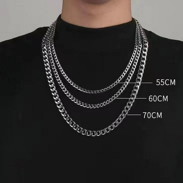 Collar de acero de titanio, cadena cubana de hip-hop de moda, cadena de suéter de estudiante, cadena de clavícula de pareja
