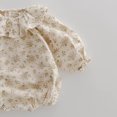 thumbnail image 4 of Body Floral de estilo coreano para niña, mono de algodón con cuello de hoja de loto, ropa de bebé de una pieza para primavera y otoño de 100 días, 4 of 6