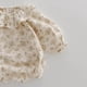 thumbnail image 4 of Korean Style Baby Girl's Floral Bodysuits Lotus Leaf Collar Cotton Jumpsuit 100 Days Infant One Piece Spring Autumn Baby Clothes, 4 of 6