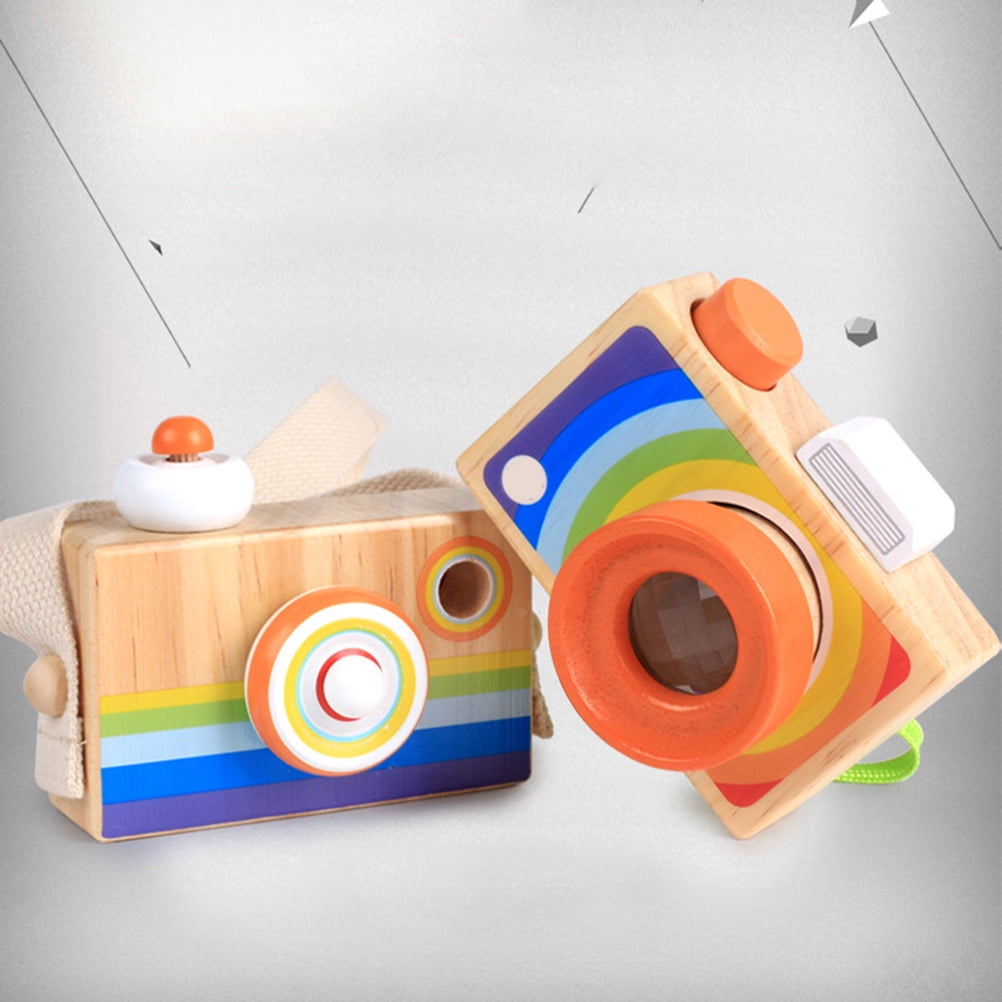 Millya Kids Wooden Magical Camera Toy with Multi-Prisms Kaleidoscope Pictures Lens Early Learning Toy