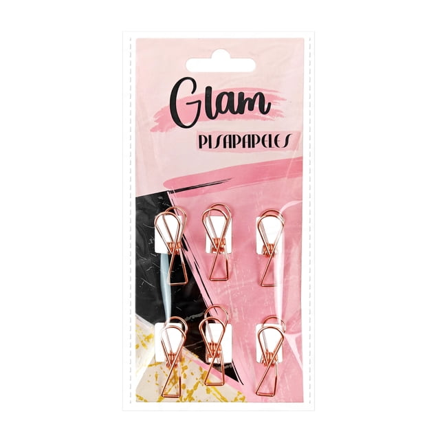Pisapapeles Prichos Glam Color Dorado de Metal 6 Piezas por Empaque