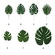 thumbnail image 2 of Kearding 10 bolsas de arreglo verde con hojas traseras de tortuga simuladas, hojas traseras de tortuga simuladas, hojas de bambú, Decoración Glande hoja dorsal wi talla pequeña, 2 of 6