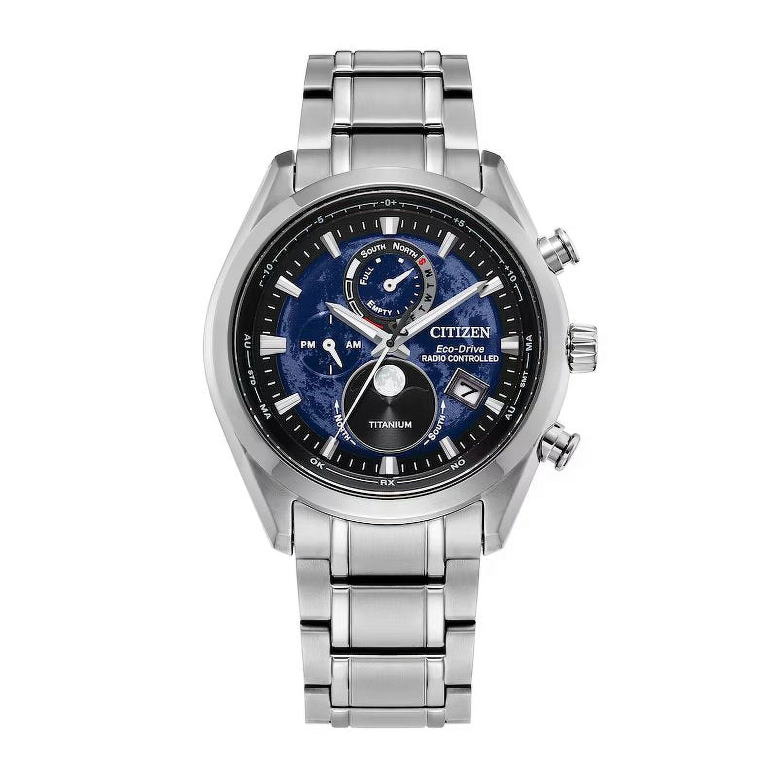 Citizen Tsuki Yomi A T Moonphase Blue Eco Drive Men s Watch BY1010 57L Walmart