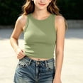 thumbnail image 4 of Mifsaly Girls Ribbed Crop Tank Tops Kids Crewneck Sleeveless Summer Camisole Shirts Soft Stretch Slim Fit Activewear Tee, 4 of 7