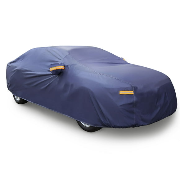 Blue PEVA Car Cover All Weather Breathable Rain Snow Sun Heat Resistant