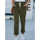 thumbnail image 3 of Pantalones de pierna recta Polyetser Pantalones casuales transpirables con cordón en la cintura para mujeres y niñas, 3 of 6