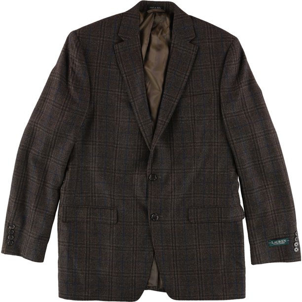 Ralph Lauren - Chaqueta con dos botones para hombre, ajuste clásico, Ultraflex, marrón, 40 de largo