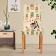 thumbnail image 4 of Yayeee 2 Pack Dining Chair Covers Stretch Parson Chairs Slipcovers Seat Protector, Sunshine Pineapples, 4 of 6