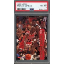 Michael Jordan 1995 Hoops Basketball Card #21 Graded PSA 8