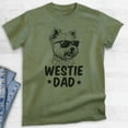 thumbnail image 2 of Westie Dad, Unisex Men's Shirt, West Highland White Terrier Owner, Funny Dog Dad Gift, Heather Military Green, 3X-Large, 2 of 6
