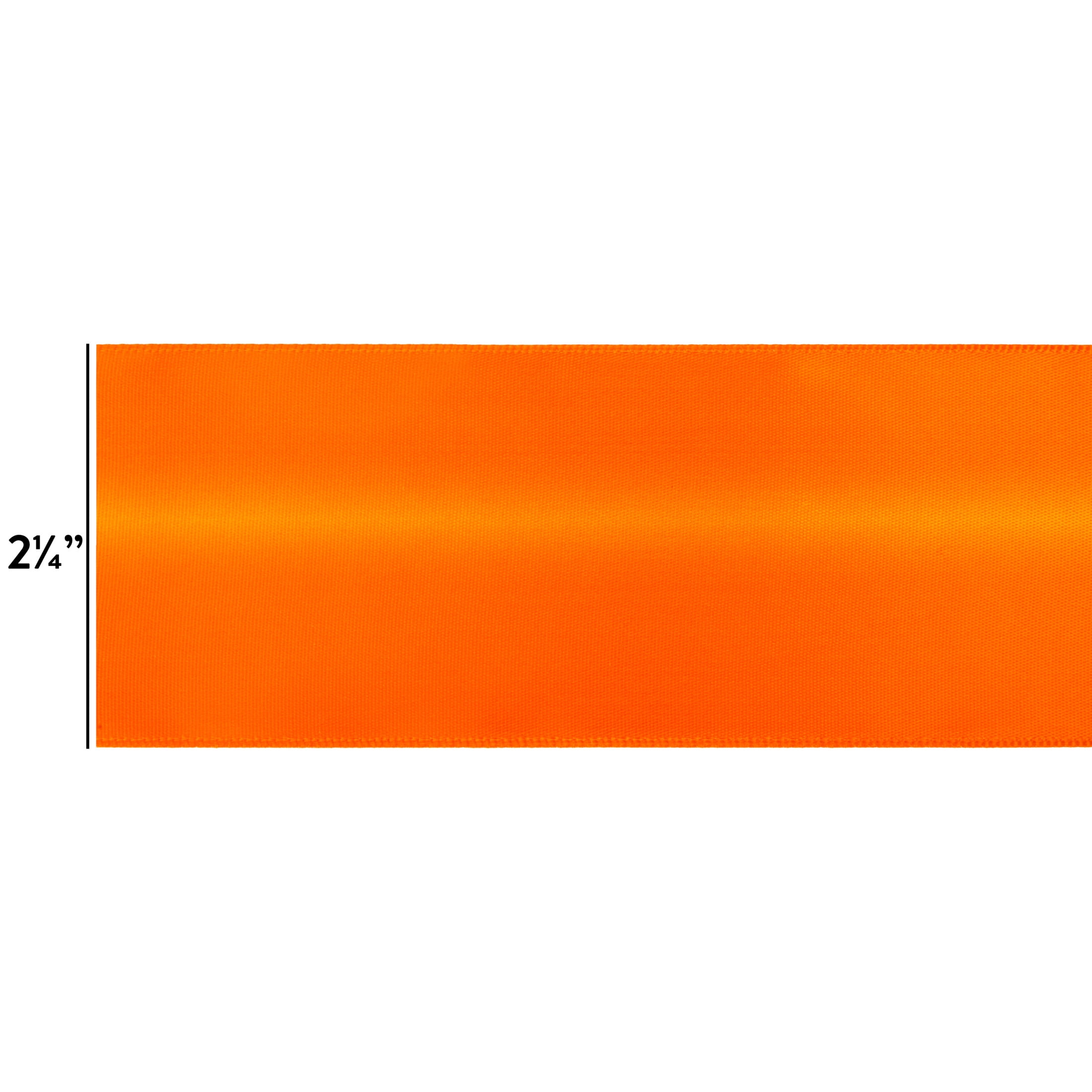 Offray Single Face Satin Torrid Orange 2-1/4" X 9 ft Ribbon