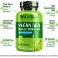 NATURELO Vegan DHA Omega 3 Oil from Algae Supplement for Brain