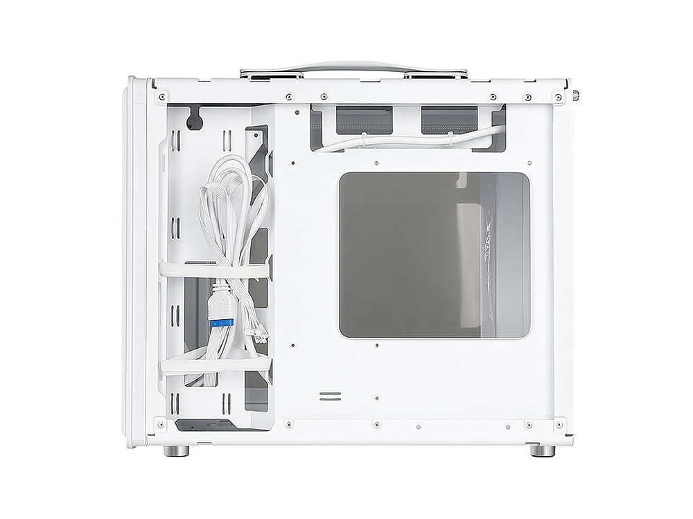 Bluegears b-Pellucid Mini White Gaming MicroATX Case with USB C and Tempered Glass side window.