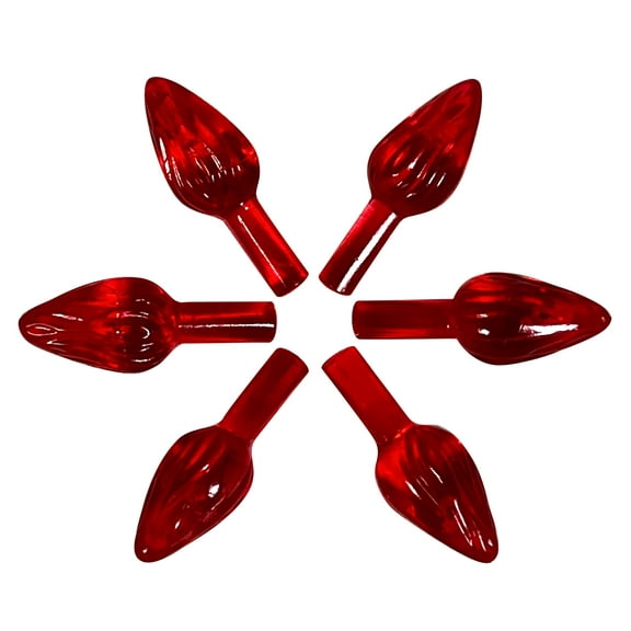 National Artcraft MEDIUM Twist-Style Ceramic Christmas Tree Lights for Your New or Vintage Ceramic Christmas Tree - RED (100/pack)