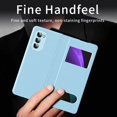 thumbnail image 4 of MonsDirect for 7.6 inch Samsung Galaxy Z Fold 2 5G 2020 Case, Nappa Leather with Flip Folding Magnetic Face Cover, Window Design with Hidden Kickstand Full Protective for Galaxy Z Fold 2, Blue, 4 of 7
