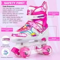 thumbnail image 3 of Roller Skates for Girls and Boys,4 Size Adjustable Kids Toddler Roller Skates with Light up Wheels for Toddlers Children Outdoor Indoor / Pink, 3 of 6