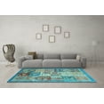 thumbnail image 3 of Ahgly Company Indoor Rectangle Abstract Light Blue Modern Area Rugs, 8' x 12', 3 of 4