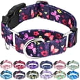 thumbnail image 1 of Czcpp-col Martingale avec Boucle Violet Nylon Réglable Mignon Fille Femme Colliers Chien (Papillon Floral, Grand), 1 of 4