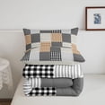 thumbnail image 5 of Manfei Gray Brown Geometric Check Full Size Comforter Sets,Classic Plaid Bedding Comforter Set,Light Gray Reversible,3-Piece,1 Comforter and 2 Pillowcases,3-Piece,1 Comforter and 2 Pillowcases, 5 of 7