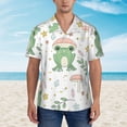 thumbnail image 4 of Balery Frog and Mushrooms Print Men's Hawaiian Shirts Short Sleeve Beach Shirt Relaxed Fit Vacation Button Down Shirts-Large, 4 of 8