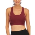 thumbnail image 3 of FANNYC Sports Bra For Women, Criss-Cross Back Padded Strappy Sports Bras Medium Support Yoga Bra With Removable Cups For Running Active Gym Workout Fitness,Black /White/ Red, 3 of 8