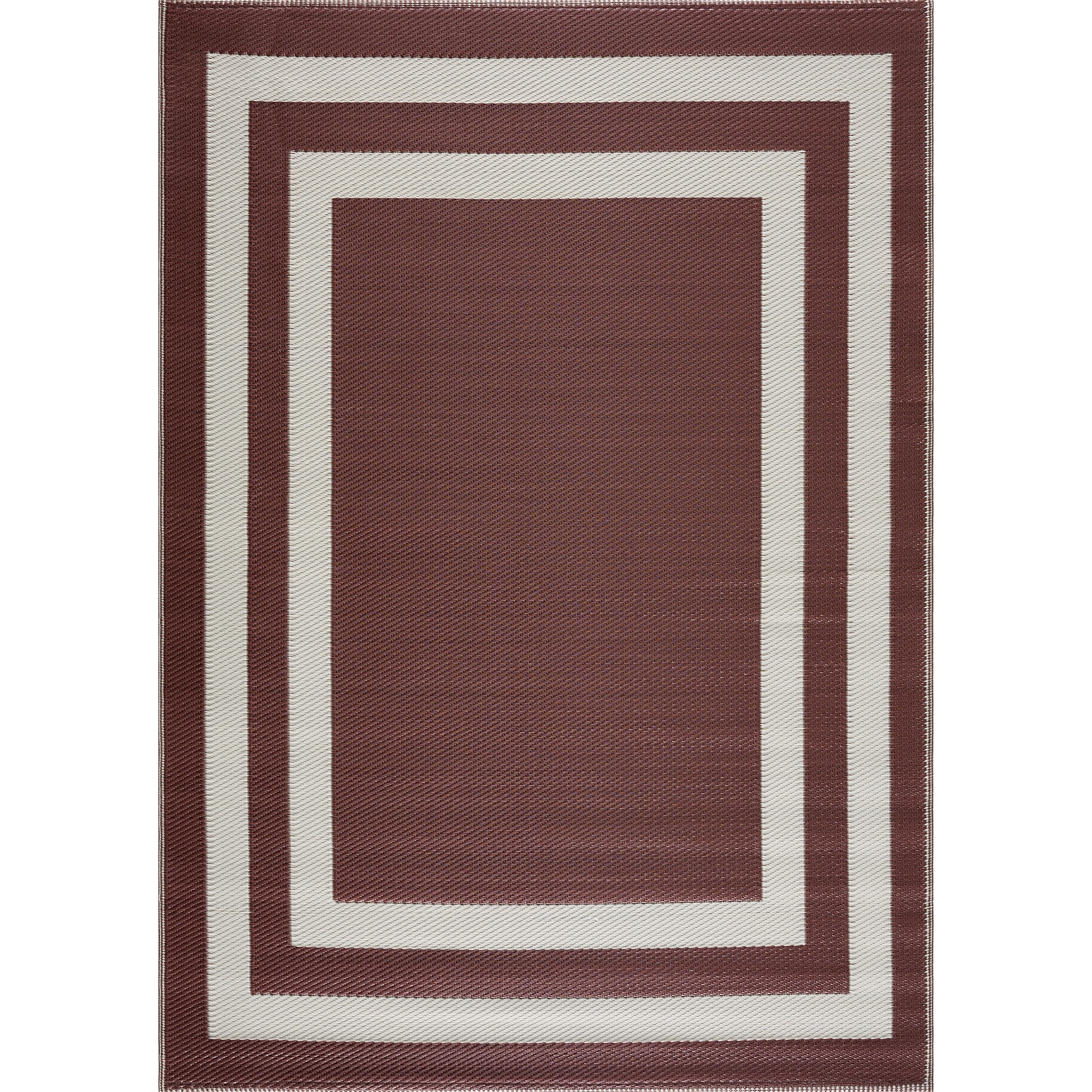 Playa Rug Brown & Crème Indoor/Outdoor Tightly Woven, 5' x 7', Fade-Resistant/Easy to Clean