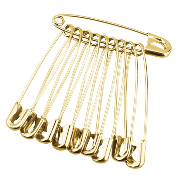 Toystoory 50 Uds. Alfileres de seguridad elásticos DIY costura portátil alfileres para manualidades 12x55mm Tela de costura y artesanía oro 6*27mm Toystoory HA002167-01