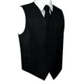 thumbnail image 2 of Best Tuxedo Men's Black Paisley Formal Vest, Tie, and Hankie Set, 2 of 4