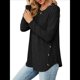 thumbnail image 2 of Blusas de Larga con Cuello Redondo para Mujer, Blusas Holgadas con Botones para Otoño e Invierno 2025. Negro XXL, 2 of 10