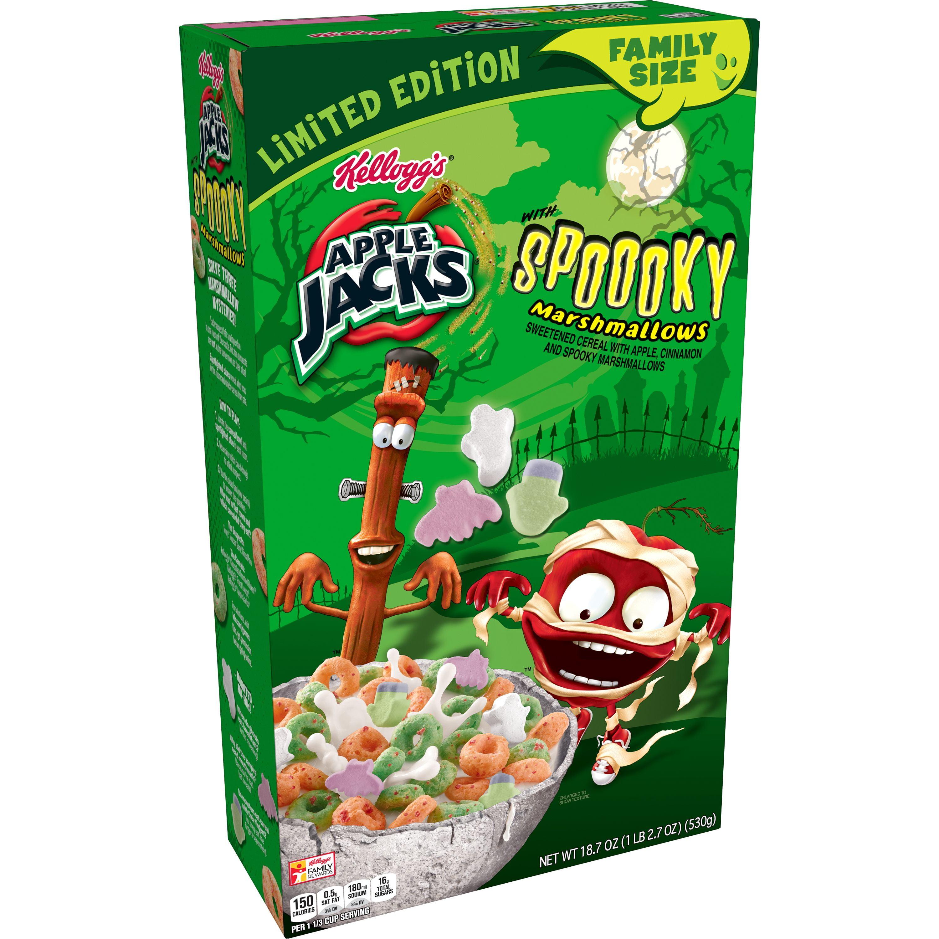 Kellogg's Apple Jacks, Halloween Breakfast Cereal, Original with Spooky