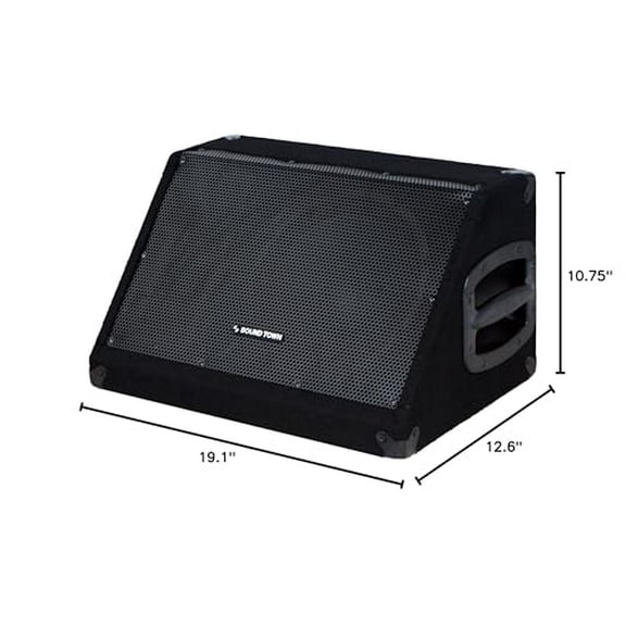 Sound Town Passive DJ PA Stage Monitor Speaker METIS-12M 12” 500W with Compression Driver for Live Sound, Bar, Church