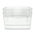 Isaac Jacobs 2Pack Square Clear Plastic Storage Bins with Cutout Handles, Food Safe/BPA Free