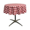 thumbnail image 1 of LA Linen Nappe Ronde en Polyester à Carreaux 58 Pieds' en Blanc et Rouge, Polyester, Nappe, 1 of 4