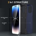 thumbnail image 6 of Case for iPhone 15 Pro,Decase Heavy Duty Armor Cover Drop Protection Shockproof Rugged Phone Shell,for iPhone 15 Pro - Navyblue, 6 of 7