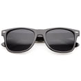 thumbnail image 3 of zeroUV Unisex Retro Wide Temple Neutral Colored Lens Horn Rimmed Sunglasses 55mm (2-Pack | Shiny Black) - 55mm, 3 of 6