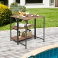 thumbnail image 4 of Patiojoy Table à Manger Pliante Étagères de Rangement en Bois d'Acacia pour Usage Intérieur et Extérieur, 4 of 10