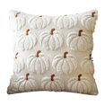 thumbnail image 2 of Pumpkin Fall Decorative Throw Pillow Covers 17.7"x17.7", Halloween Pumpkin Pillow Cover, 3D Velvet Fall Throw Cushion Cover for Sofa Bed Decor, Soft Pillowcase for Halloween Party Home Decoration, 2 of 6