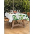 thumbnail image 2 of Country Leaves Outdoor Tablecloth - 60x84 Inch Rectangle Dining Table Cover, Watercolor Green Leaf Branches Vine Botanical Waterproof Outdoor Table Cloth with Umbrella Hole & Zipper for Picnic/Patio, 2 of 7