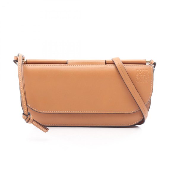 Pre-Owned Loewe Gate Pochette Wallet Shoulder Bag Handbag Leather Women's Brown