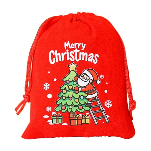 Christmas Gift Bags Bag Cookies Christmas Packaging Drawstring Red Candy Gift Velvet Large Christmas Gift Bags