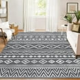 thumbnail image 4 of Senfot 5x7 Area Rugs , Washable Living Room Rug for Kitchen Bedroom Rug, Large Area Rugs Non Slip Boho Geometric Indoor Floor Carpet for Home Office Gray, 4 of 9