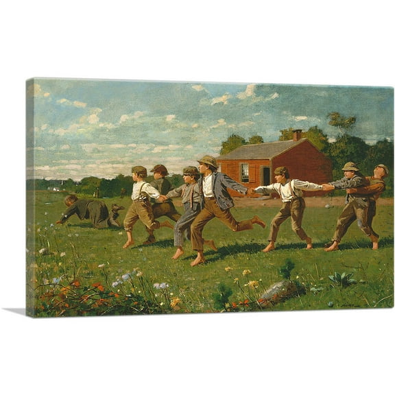 ARTCANVAS Snap the Whip 1872 Canvas Art Print by Winslow Homer - Size: 26" x 18" (0.75" Deep)