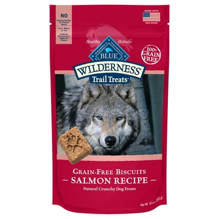 Blue Buffalo Wilderness Trail Treats Salmon Recipe Grain Free Crunchy Dog Treats Biscuits, 10-oz