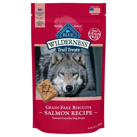 Wheat Free Dog Biscuit Recipes - Blue Buffalo Wilderness Trail Treats Salmon Recipe Grain Free Crunchy Dog Treats Biscuits, 10-oz bag