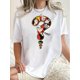 thumbnail image 1 of [1pc Popeye Graphic Print T-Shirt] Popeye-Inspired Graphic Print T-Shirt for Women, Casual Crew Neck Short Sleeve Tee, Polyester Knit Fabric with Medium Stretch, Geometric Pattern, Comfortable for Al, 1 of 6