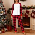 thumbnail image 2 of LINGLANG Christmas Pajamas For Women Set Festive Flannel Cozy Long Sleeve With Holiday Print Wear Family Matching Outfits Winter Xmas Print Pjs Sleepwear Loungewear Nightwear Nightclothes Homewear, 2 of 4