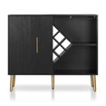 thumbnail image 3 of Bowery Hill Buffet Contemporain en Bois Multi-Rangements Noir/or, 3 of 6