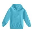 thumbnail image 2 of Garbnen Trendy Hoodies for Teen Girls Light Blue Fleece Hooded Sweatshirts Long Sleeve Fall Winter Cute Sweatshirts for Teen Girls with Pocket 11-12 Years, 2 of 3