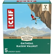 CLIF BAR - Oatmeal Raisin Walnut - Made with Organic Oats - 10g Protein - Non-GMO - Plant Based - Energy Bars - 2.4 oz. (5 Pack)